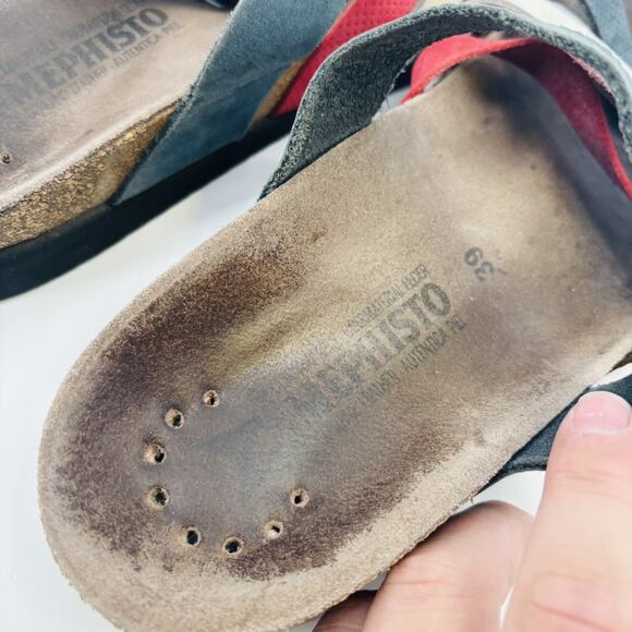 Mephisto Womens Huleda Sandal Slides Size 39 US 9 Slip On Designer Buckle Strap - Picture 5 of 6